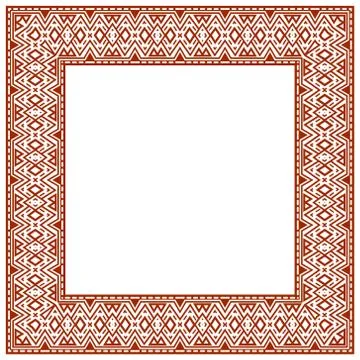 Square frame with ethnic elements. Stock Illustration