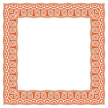 Square frame with ethnic ornament. Stock Illustration