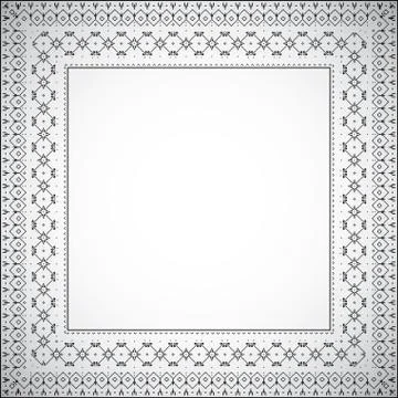 Square frame with ethnic pattern - vector Stock Illustration