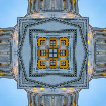 Square frame Facade of the capital building made into square Foto stock