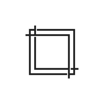 Square frame geometric lines art vector Illustrazione stock