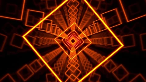 Square Frame Glow Loop orange Neon Pulse Visualizer horizontal 10 seconds 库存影片 331514024