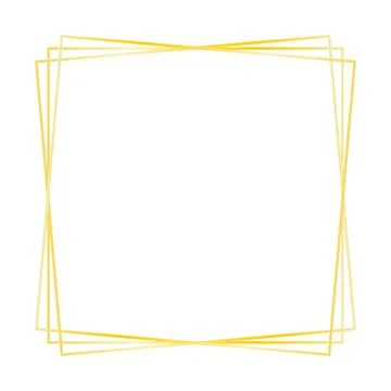Square frame, golden lines, vector. Illustrazione stock