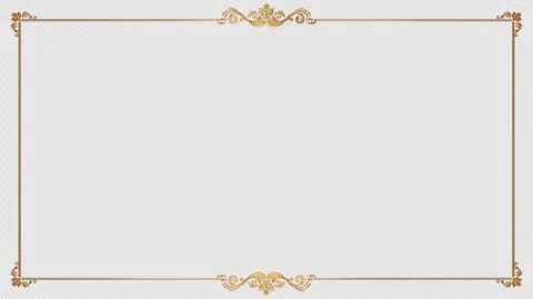 A square frame with gorgeous Rococo-style gold decorations Stock Footage 341467404
