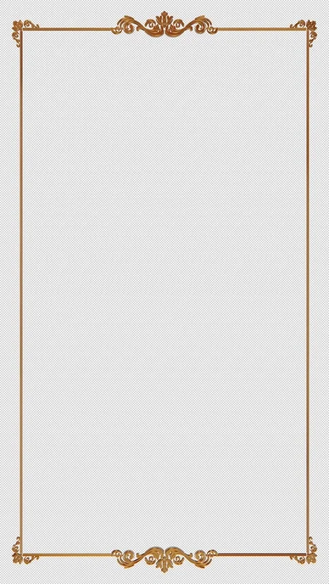 A square frame with gorgeous Rococo-style gold decorations Stock Footage 341467410