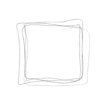 Square frame hand drawn scribbles. Vector chalk illustration Stock Illustration