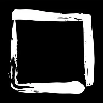 Square frame hand painted with white paint Stock Illustration