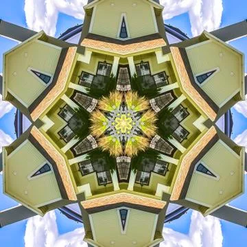Square frame Home of suburbs with clouds behind in star 写真素材