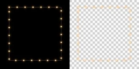 Square Frame Isolated with Glowing Dot Light Stock Illustration