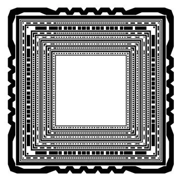 Square Frame Isolated Square Decorative Frame Isolated on White Background... Foto stock