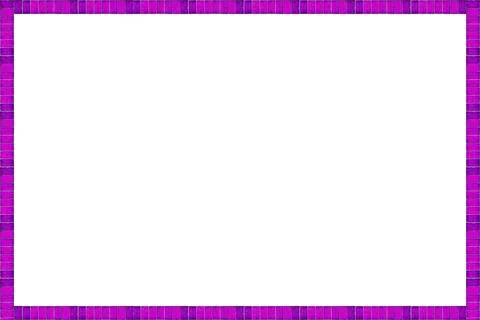 Square frame lined with ceramic violet tiles is isolated. Stock Photos
