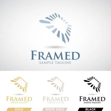 Square Frame Logo Icon in Various Colors Stock Illustration