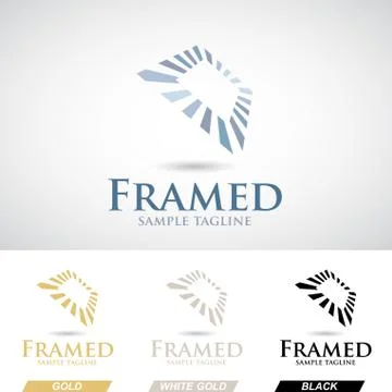 Square Frame Logo Icon in Various Colors Stock Illustration