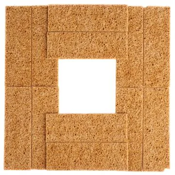 Square frame made of bread cracker snacks Stock Photos
