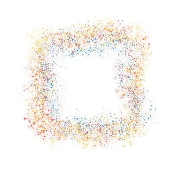 Square frame made of multicolored paint splashes Stock Illustration