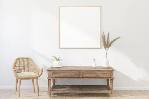 Square frame mockup. 3d render. 스톡 일러스트