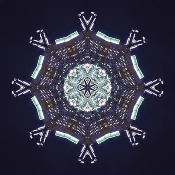 Square frame Pattern design made from night shot San Francisco Stock Photos