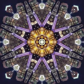 Square frame Pattern made with city skyline of San Francisco Stock Photos