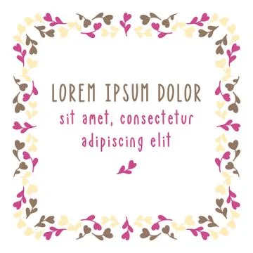 Square frame pattern with space for text. Suitable for greeting cards, book Stock Illustration