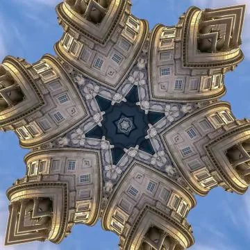 Square frame pillars and windows of the Utah State Capital Foto stock