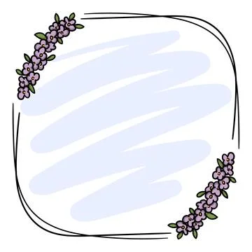 Square frame for postcard with floral pattern Stock Illustration