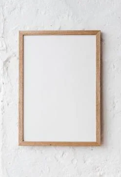 Square frame poster mock white wall Stock Photos