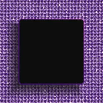 Square Frame Purple Sequins Glitter Sparkle Dot. Stock Illustration