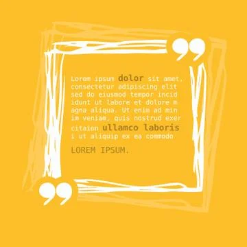 Square frame with quote on yellow background Stock Illustration
