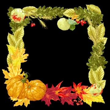 Square frame in rainbow gradient in vector for harvest season Stock Illustration