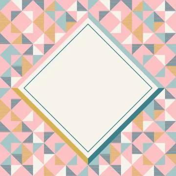 Square frame in retro colors, abstract geometric background pattern Stockillustratie