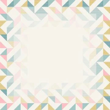 Square frame in retro colors, abstract geometric background pattern Illustrazione stock
