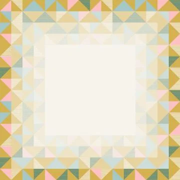Square frame in retro colors, abstract geometric background pattern Stockillustratie