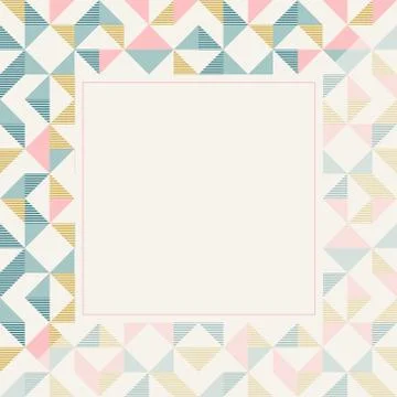 Square frame in retro colors, abstract geometric background pattern Stockillustratie