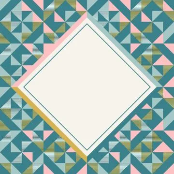 Square frame in retro colors, abstract geometric background pattern イラスト素材