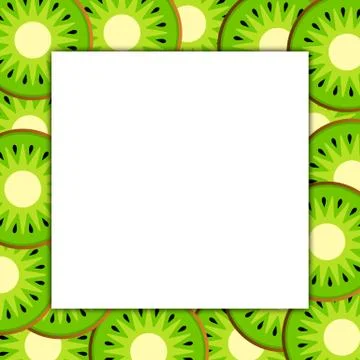 Square frame on ripe kiwi Stock Illustration