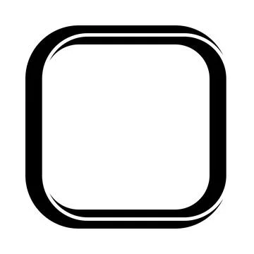 Square frame rounded corners, doodle frame border square banner markers Stock Illustration