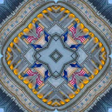 Square frame Rounded shape made with the dome of the capital Stock Photos