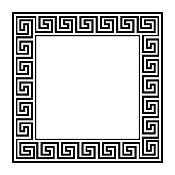 Square frame with seamless meander pattern Stock Illustration