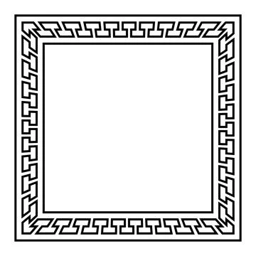 Square frame with seamless meander pattern and spatial effect イラスト素材