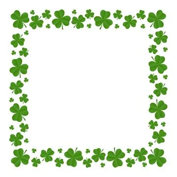 Square frame of shamrocks. Decorative element for St. Patrick's Day design Illustrazione stock