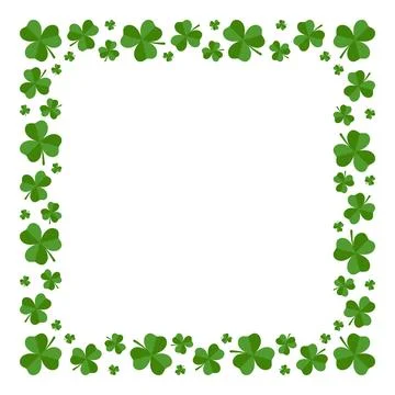 Square frame of shamrocks. Vector illustration Stock Illustration