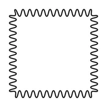 Square frame shape icon, decorative vintage border doodle element for simpl.. Stock Illustration