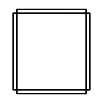 Square frame shape icon, vertical decorative vintage border doodle element .. Stock Illustration