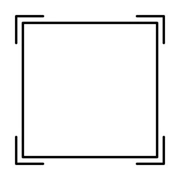 Square frame shape icon, vertical decorative vintage border doodle element .. Stock Illustration