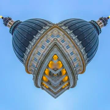 Square frame Shape made with the dome of the capital building Foto stock