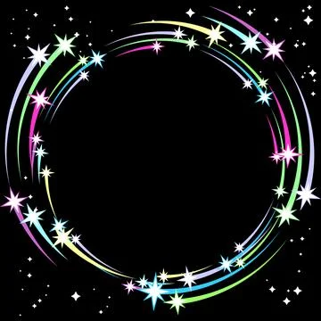 Square frame of shooting stars Stock Illustration