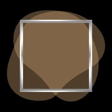 Square frame silver on brown blob shapes geometric for banner background, sim Ilustración de archivo