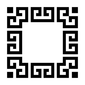 Square frame of simple greek pattern Stock Illustration