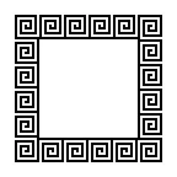 Square frame of simple greek pattern Illustrazione stock