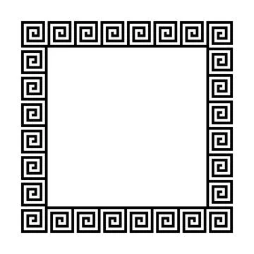 Square frame of simple greek pattern Illustrazione stock